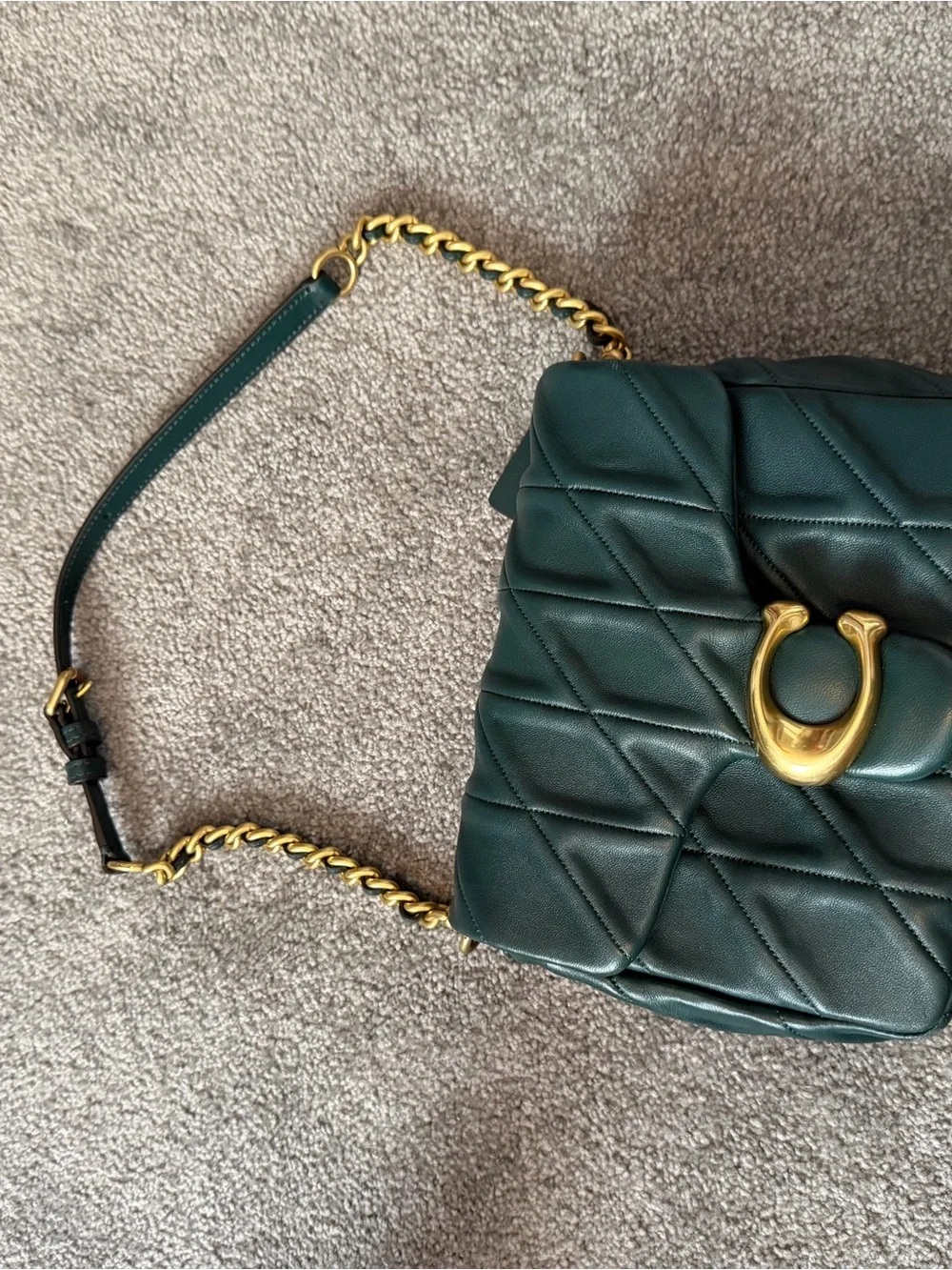 Coach Time Square Tabby Bag in Dark Green with Gold Hardware